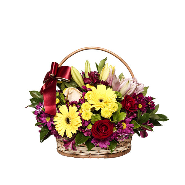 Cesta de flores do campo