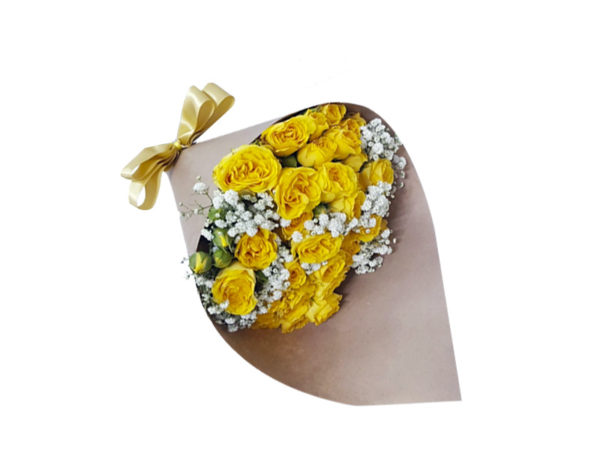 Buquê de Mini Rosas Amarelo Tradicional
