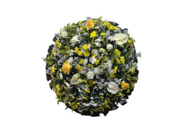 Coroa de Flores Branca e Amarela