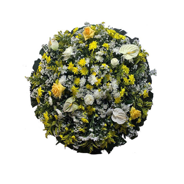 Coroa de Flores Branca e Amarela